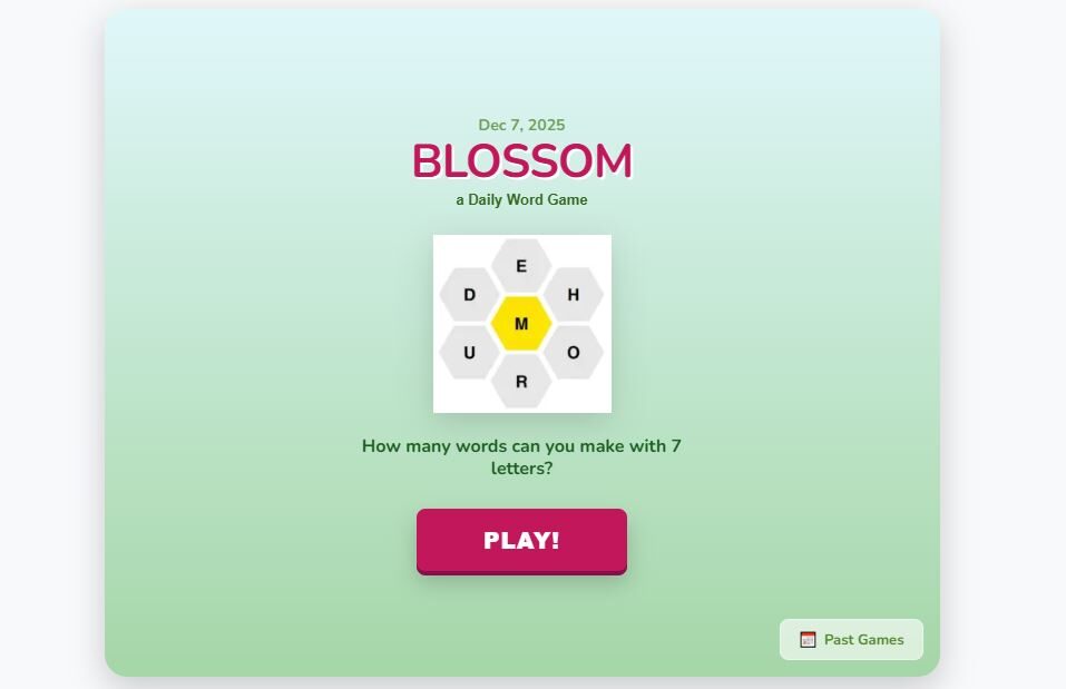 Blossom Word Game